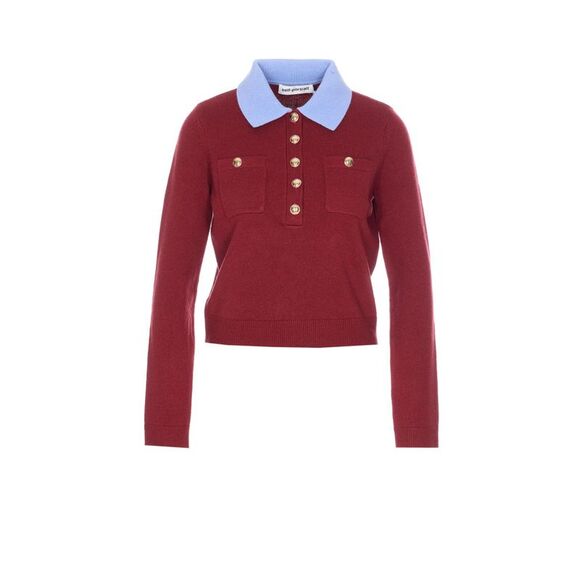 Self Portrait Women Contrast Collar Sweater